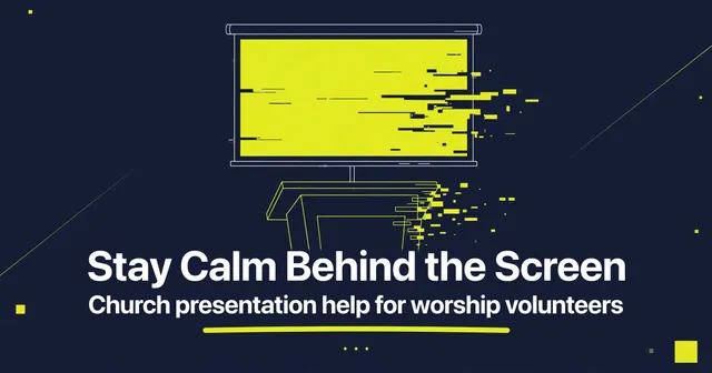Glitching church projection screen above a pulpit — Handling the Unexpected in Sunday Church Presentation