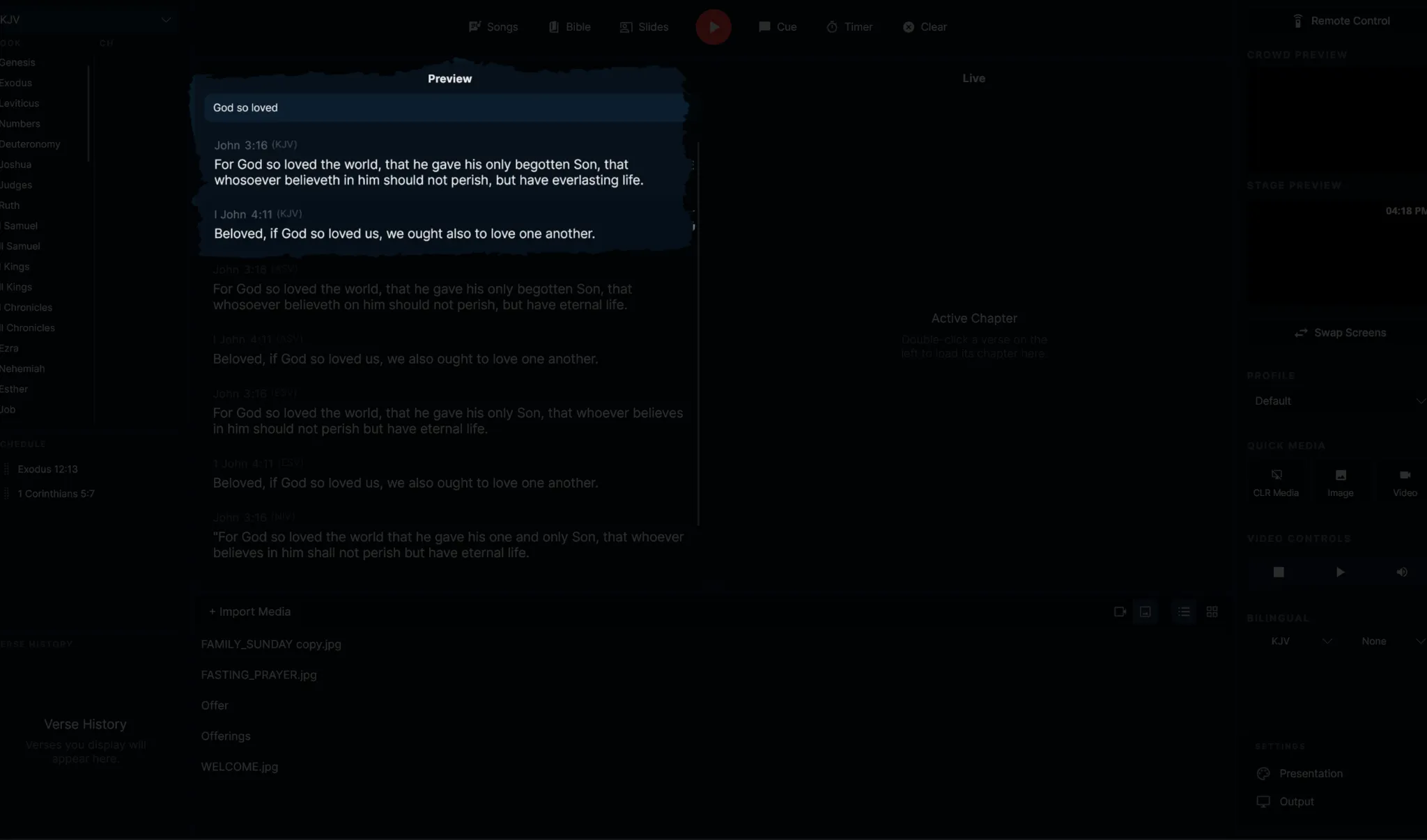 PraiseMates Bible verse search panel