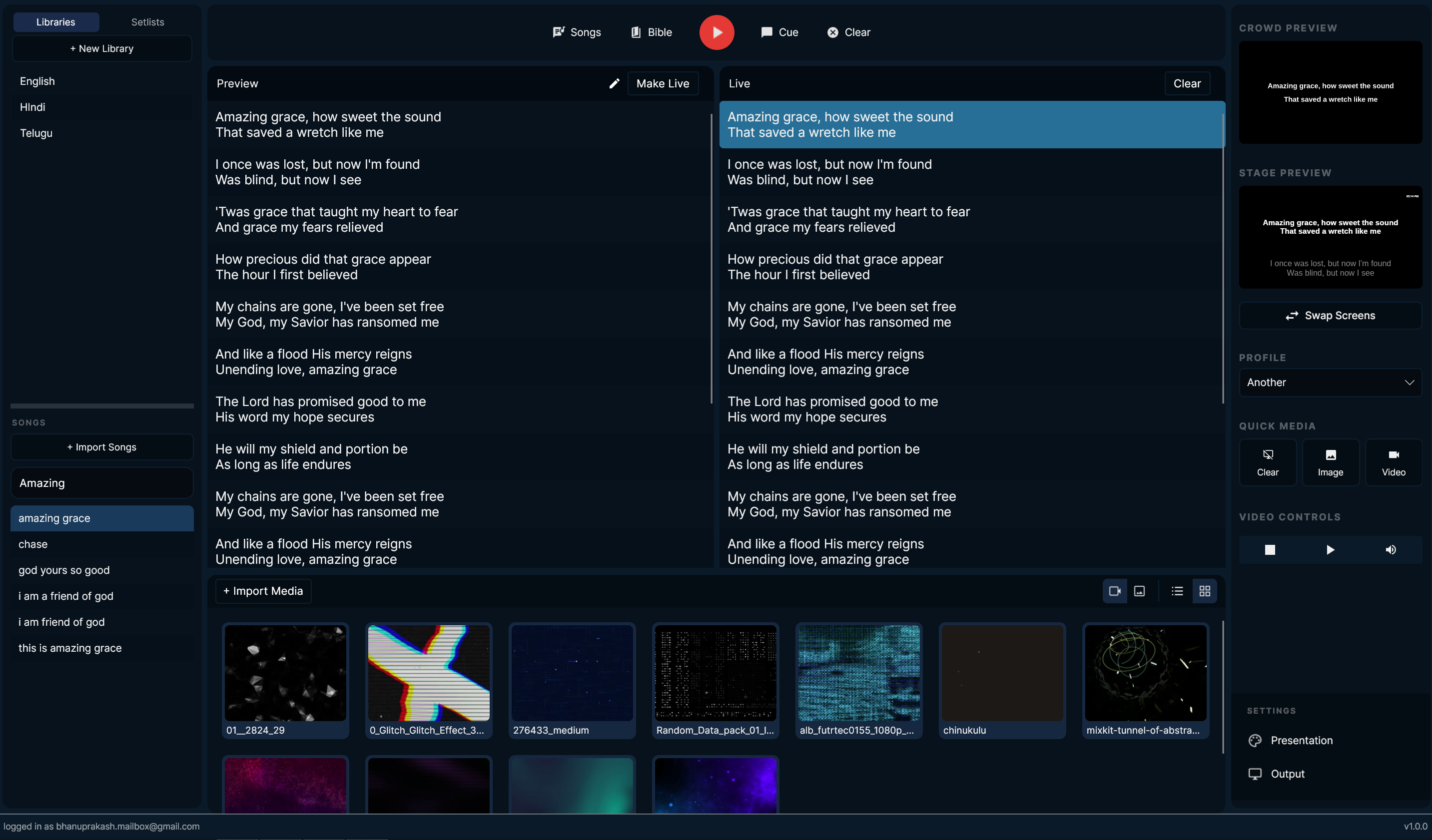 PraiseMates song mode